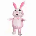 Mascotte gonflable lapin rose 3