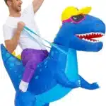 Costume gonflable dinosaure bleu 6
