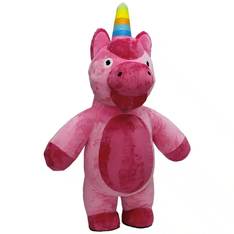 Mascotte gonflable licorne rose 8