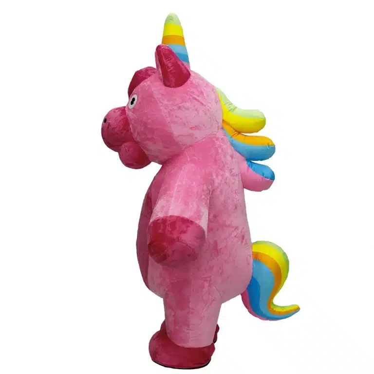 Mascotte gonflable licorne rose 4
