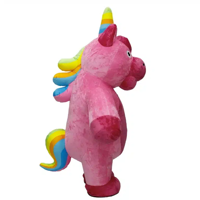 Mascotte gonflable licorne rose 5