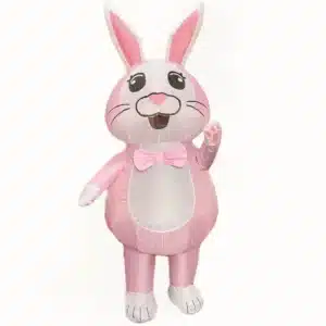 Mascotte gonflable lapin rose 1