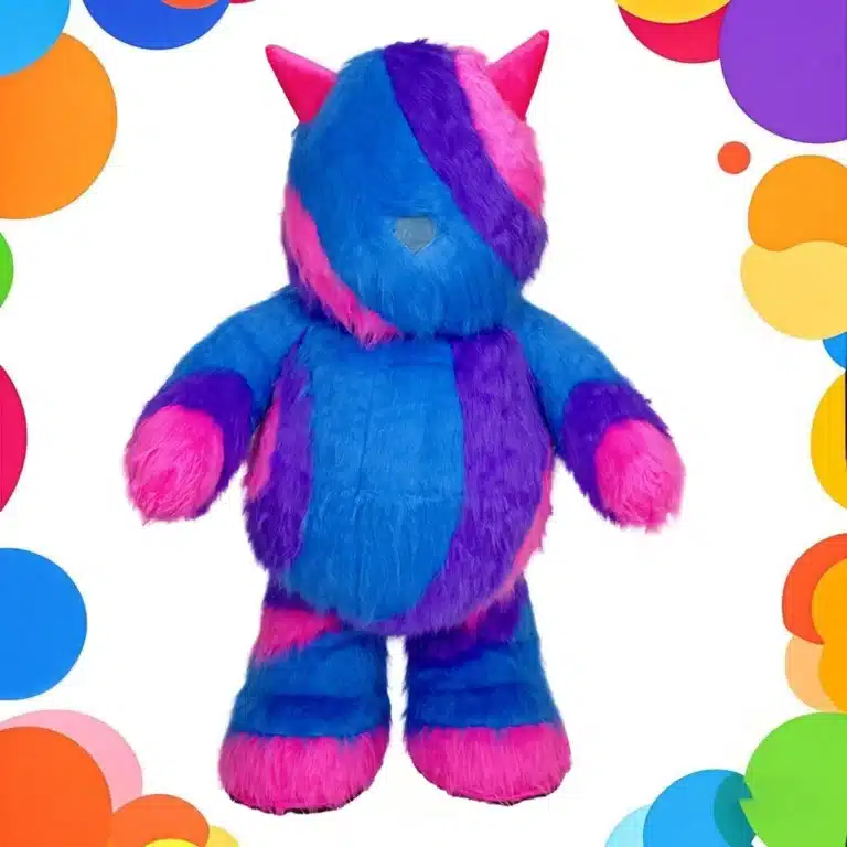 Mascotte gonflable monstre coloré 3