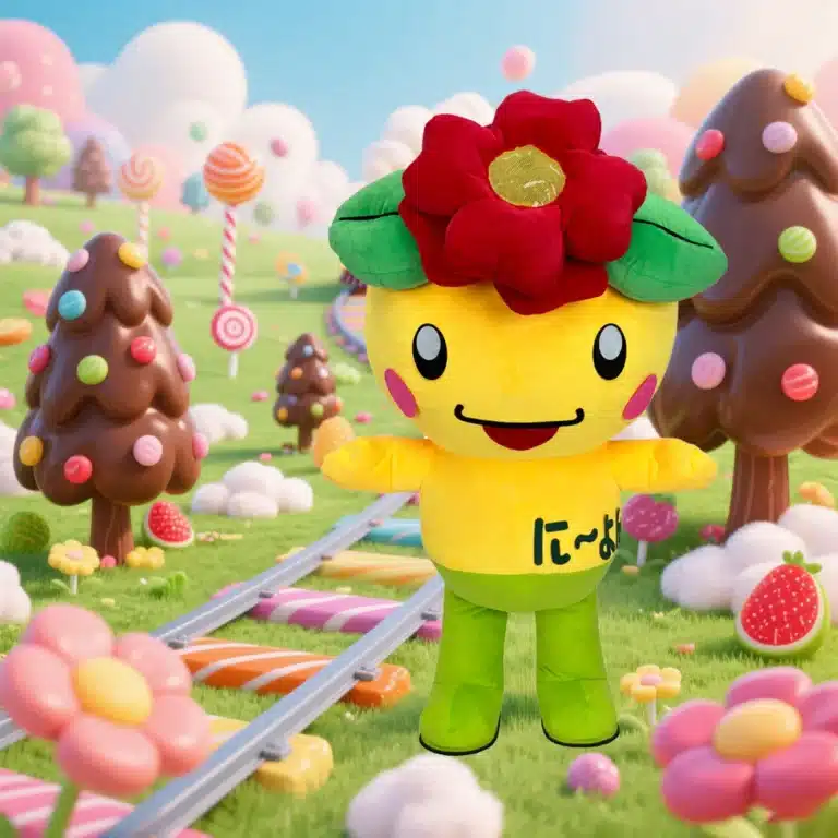 Mascotte gonflable fleur rouge 3