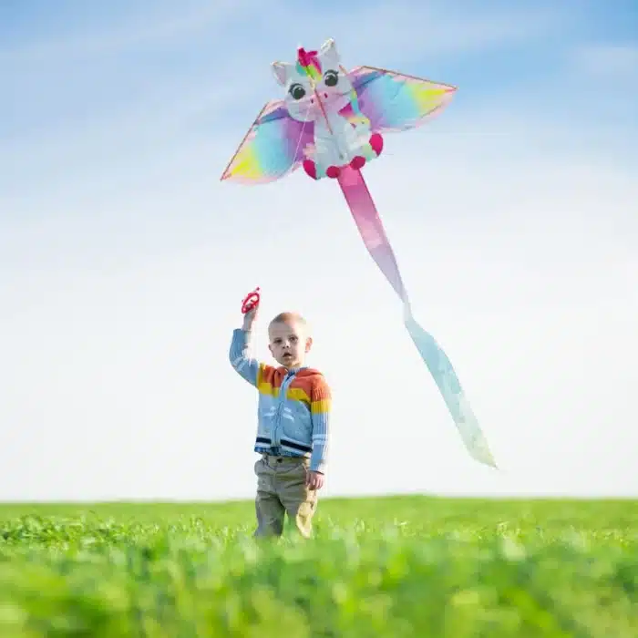 Cerf-volant licorne rose 3