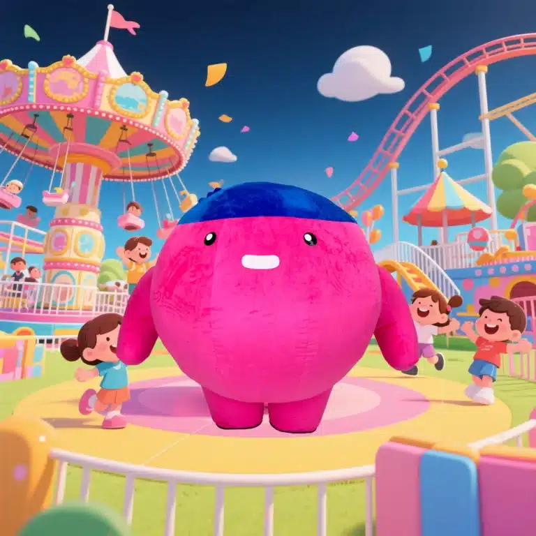 Mascotte gonflable boulle rose 2