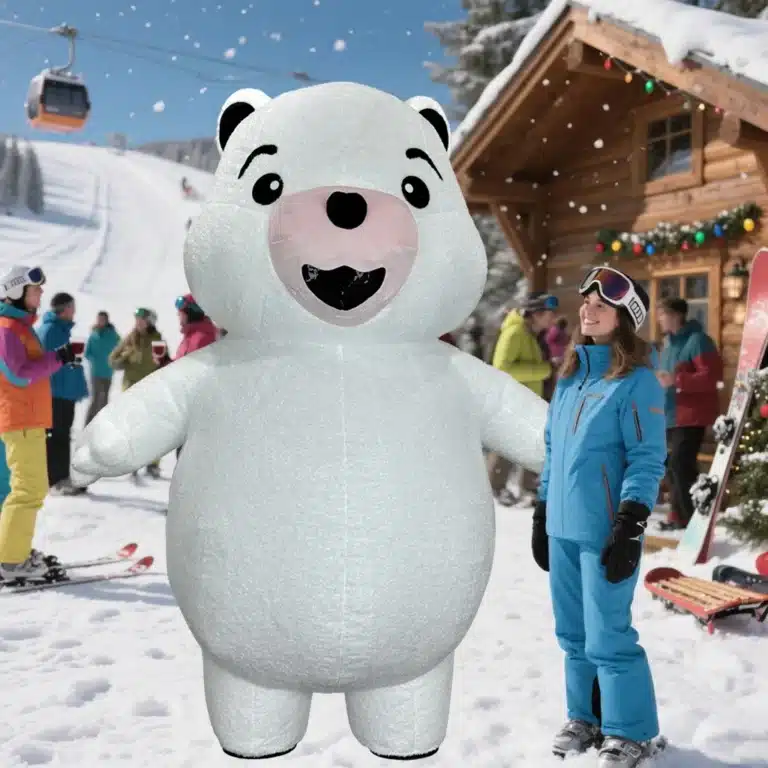 Costume gonflable ours blanc 3