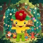 Mascotte gonflable fleur rouge 2