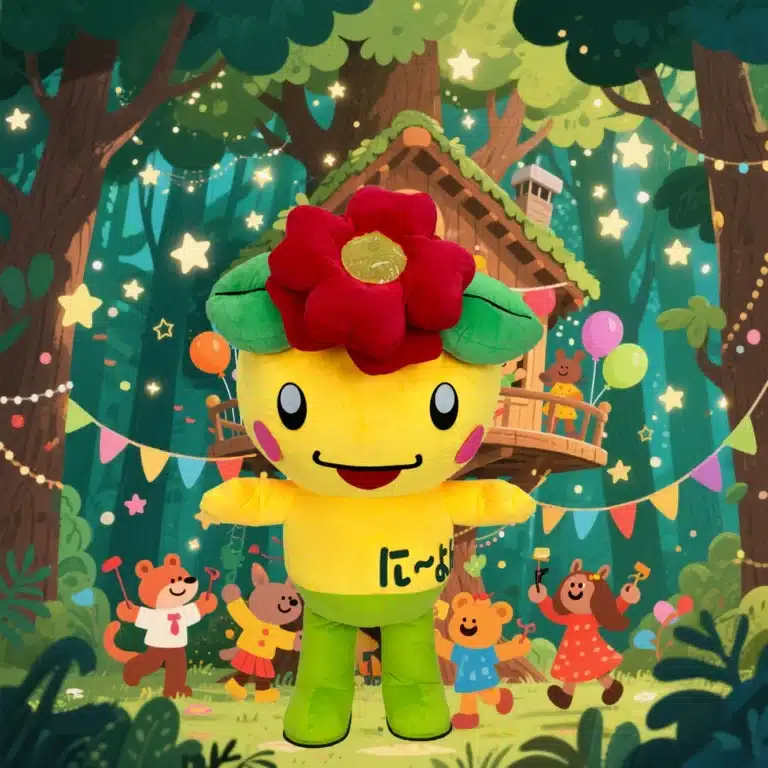 Mascotte gonflable fleur rouge 2