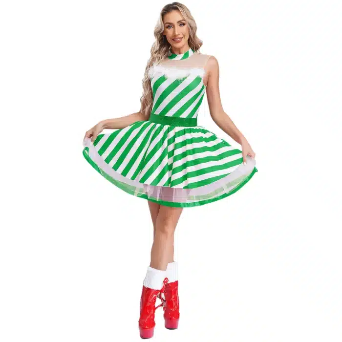 Robe rayée Noël 12
