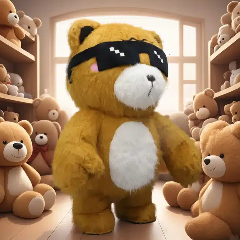 Mascotte gonflable ours à lunettes 3