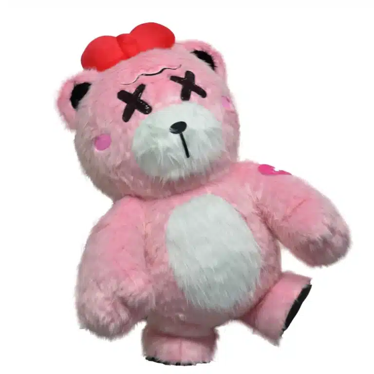 Mascotte gonflable ours rose 11