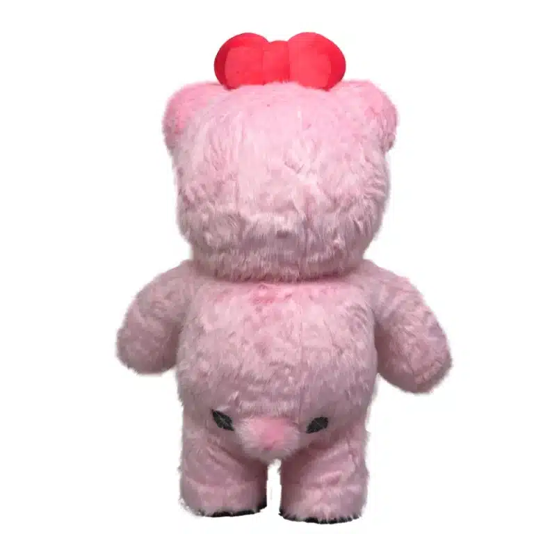 Mascotte gonflable ours rose 4