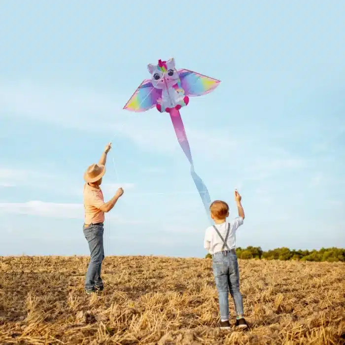 Cerf-volant licorne rose 2