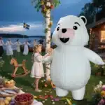 Costume gonflable ours blanc 2