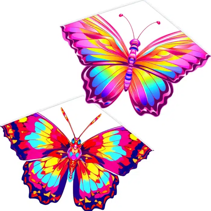 Cerfs-volants papillons colorés (lot de 2) 2