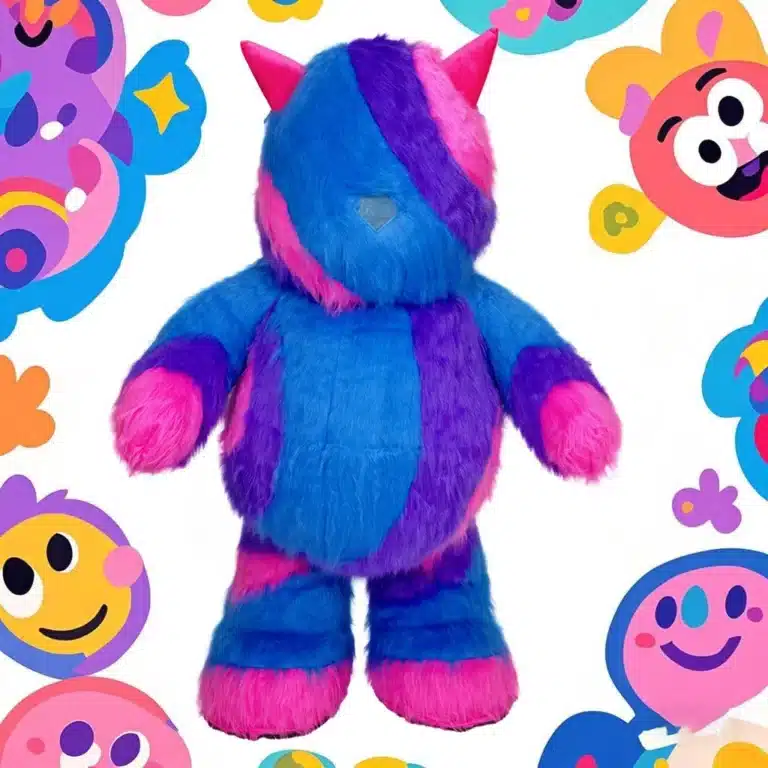 Mascotte gonflable monstre coloré 2