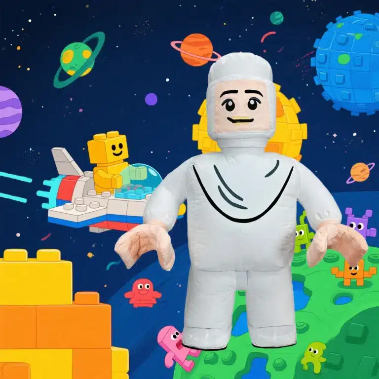 Costume gonflable Lego blanc 3