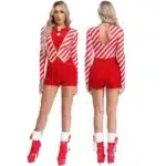 Combinaison rayée Noël femme 1