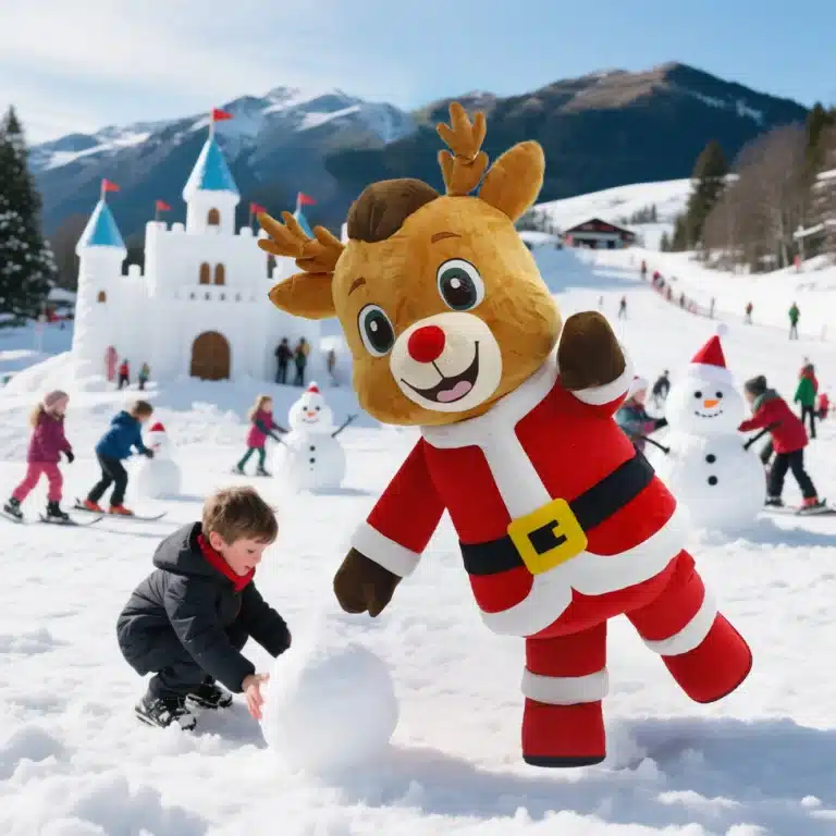 Mascotte gonflable cerf de noël 3