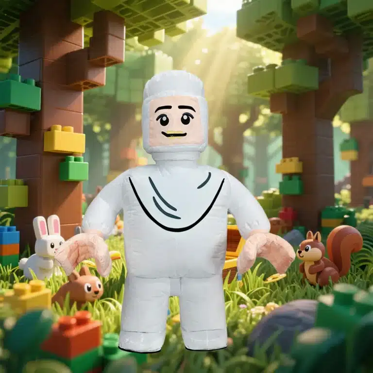 Costume gonflable Lego blanc 2