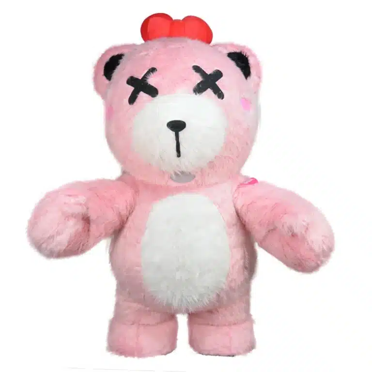 Mascotte gonflable ours rose 10