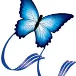 Cerf-volant papillon bleu 2