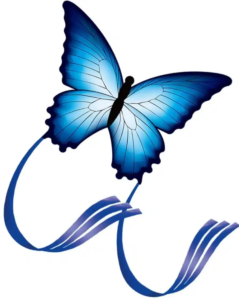 Cerf-volant papillon bleu 2