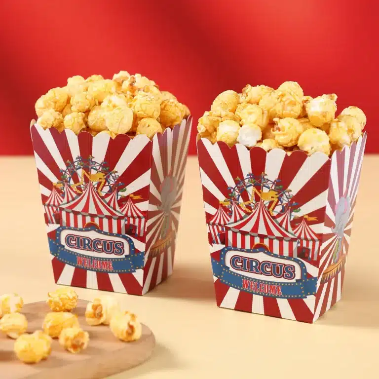 Boîtes à pop-corn cirque (lot de 10) 24