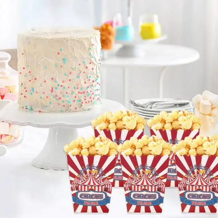 Boîtes à pop-corn cirque (lot de 10) 25