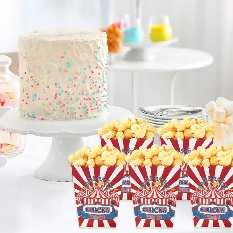 Boîtes à pop-corn cirque (lot de 10) 25
