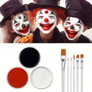 Kit peinture noir, blanc, rouge + 6 pinceaux 1