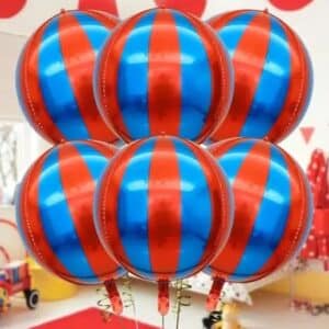 Ballons en aluminium bleu et rouge (lot de 3)