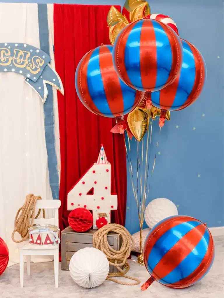 Ballons en aluminium bleu et rouge (lot de 3) 3