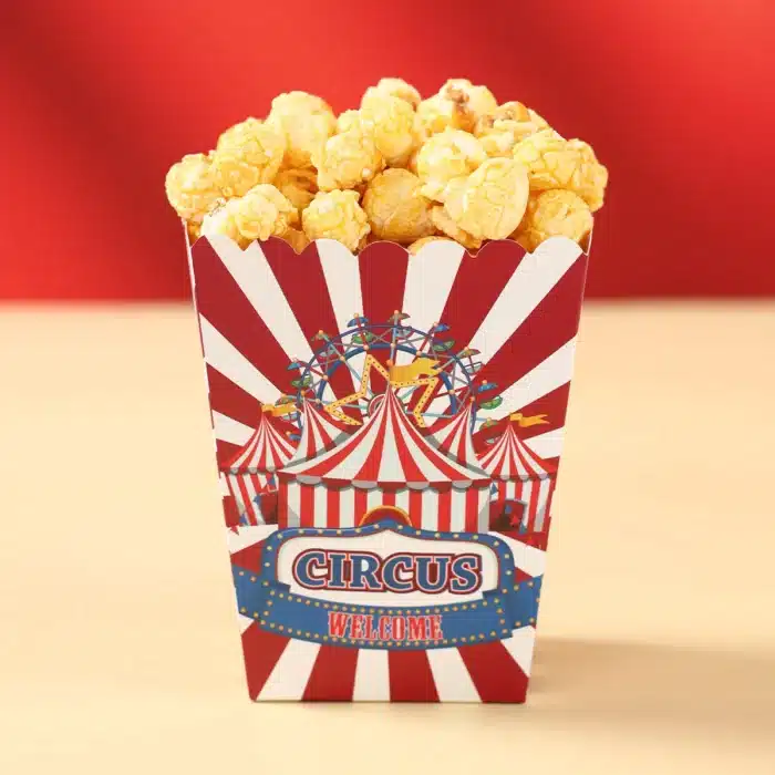 Boîtes à pop-corn cirque (lot de 10) 1