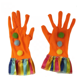 Gants de clown avec pompons