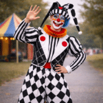 Clown coloré au crépuscule dans le parc