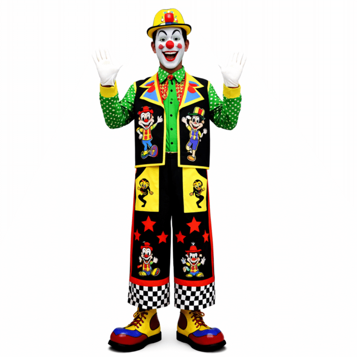 Clown coloré en tenue originale