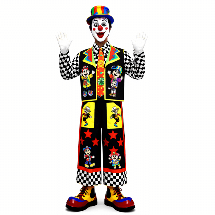 Clown coloré sur fond blanc