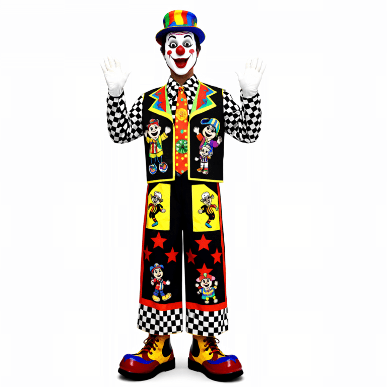 Clown coloré sur fond blanc