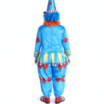 Clown en costume bleu et rouge