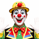 Clown heureux avec un sourire éclatant