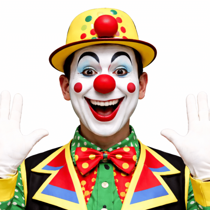Clown heureux avec un sourire éclatant
