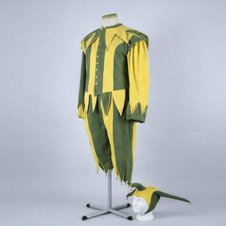 Costume de bouffon jaune et vert