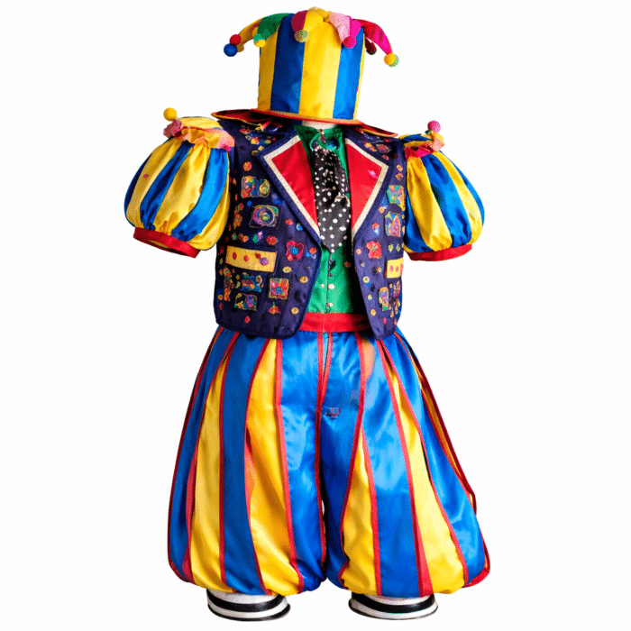Costume de clown coloré et joyeux