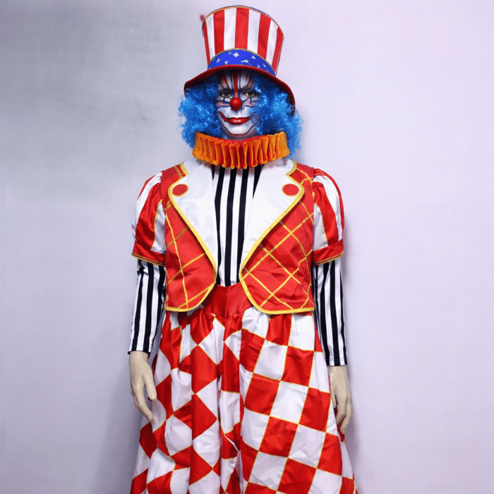 Costume de clown coloré sur mannequin (1)