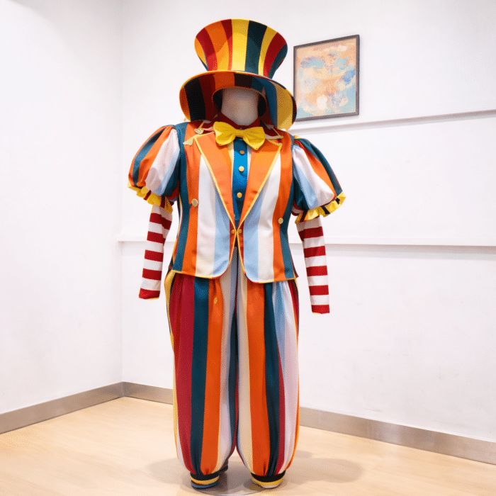 Costume de clown coloré sur mannequin