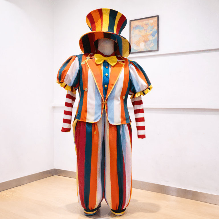 Costume de clown coloré sur mannequin