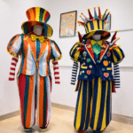 Costumes de clown colorés et animés
