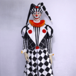 Mannequin en costume de clown harlequin